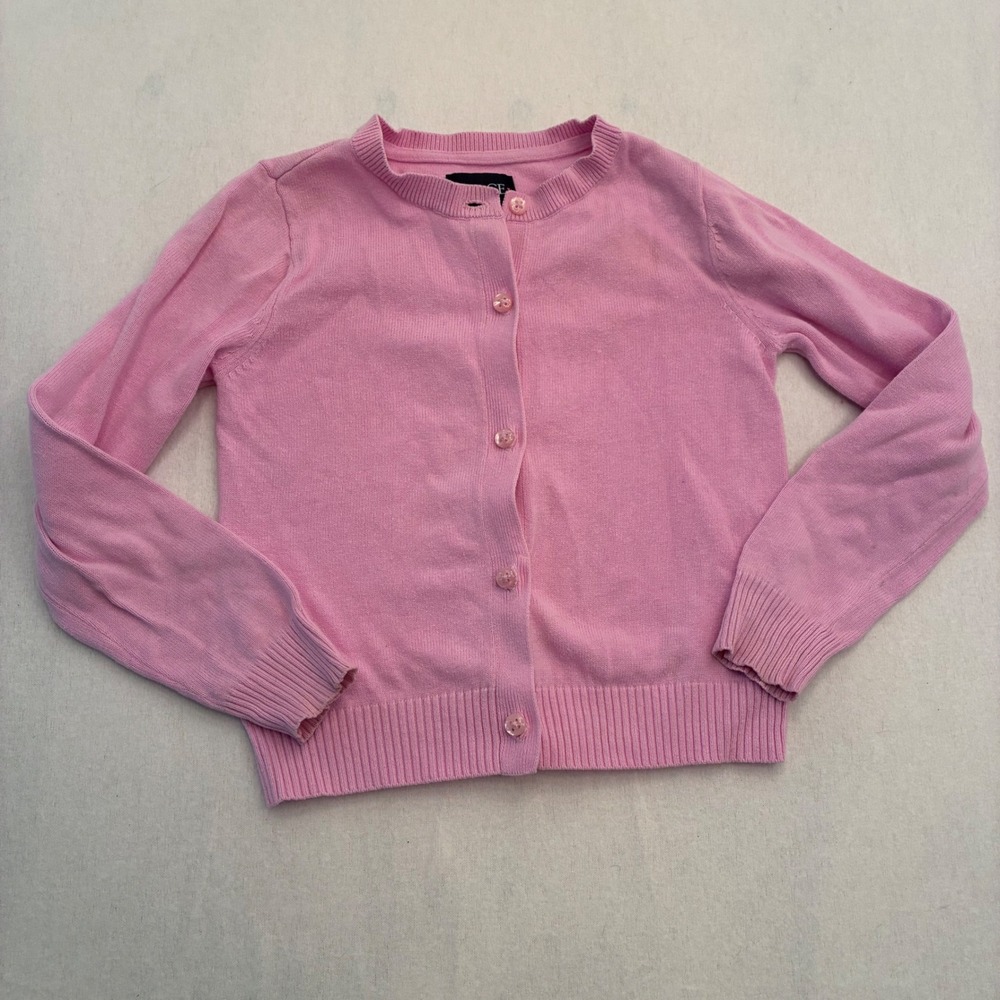 The Childrens Place Girls Pink Button Front Cardigan Sweater Size S 5/6